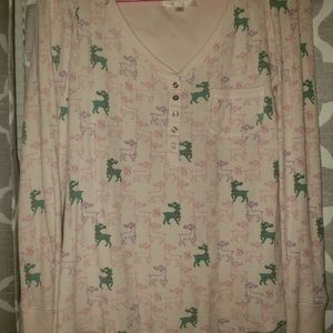 Victoria Secret Reindeer Pajama Top